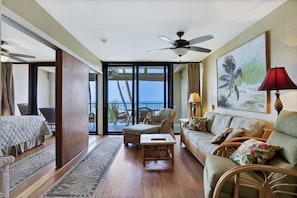 Suite, 1 Bedroom, Oceanfront | Living room | TV