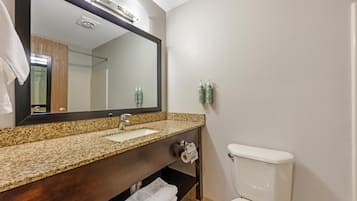 Suite, 1 King Bed, Non Smoking, Refrigerator & Microwave (with Single Sofabed) | Bathroom | Free toiletries, hair dryer, towels, soap