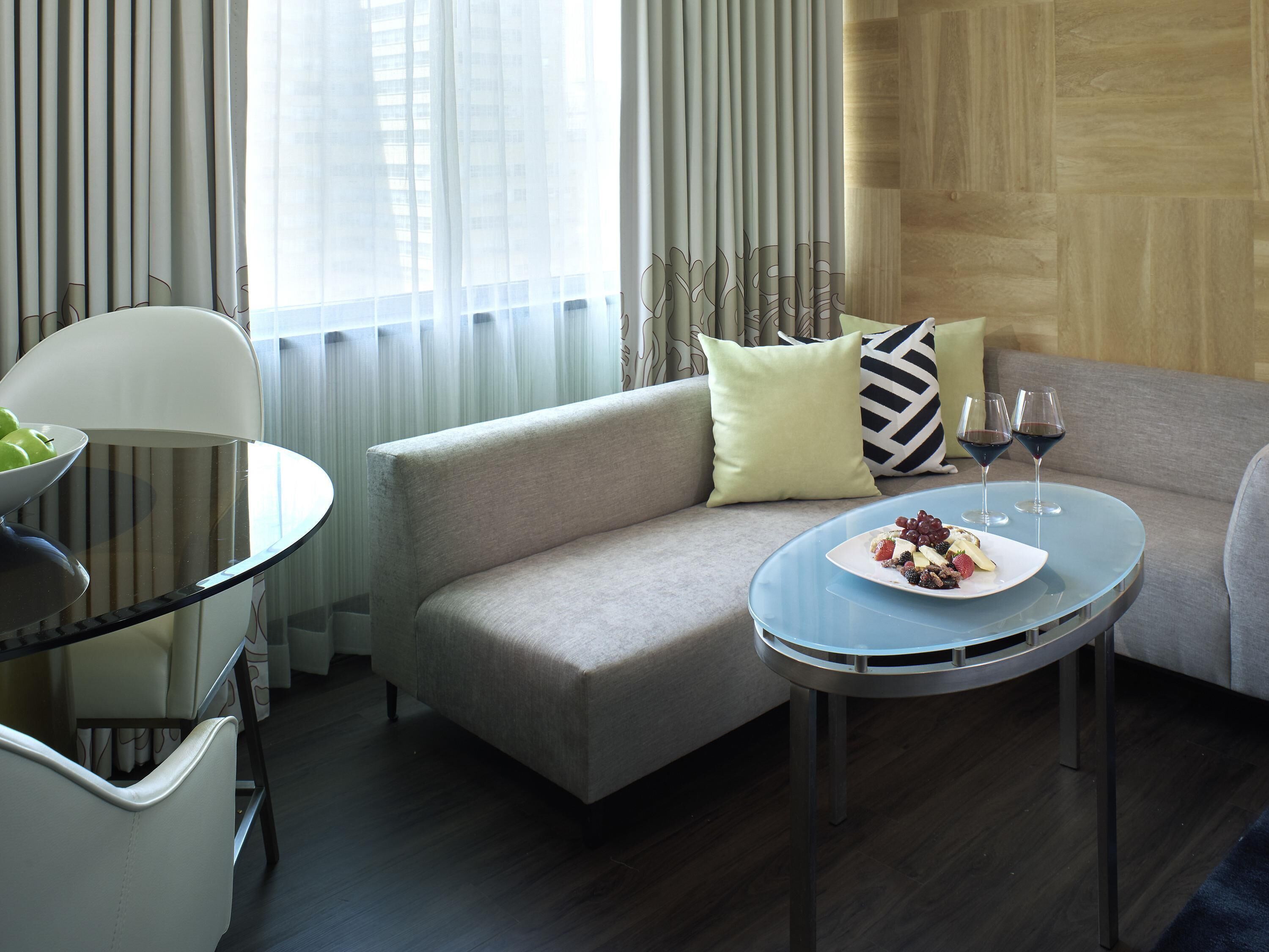 Premium bedding, minibar, in-room safe, desk