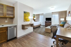 Studio Suite, 1 King Bed with Sofa bed, Kitchen | In-room safe, desk, laptop workspace, iron/ironing board