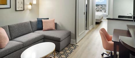 42-inch flat-screen TV with satellite channels, TV