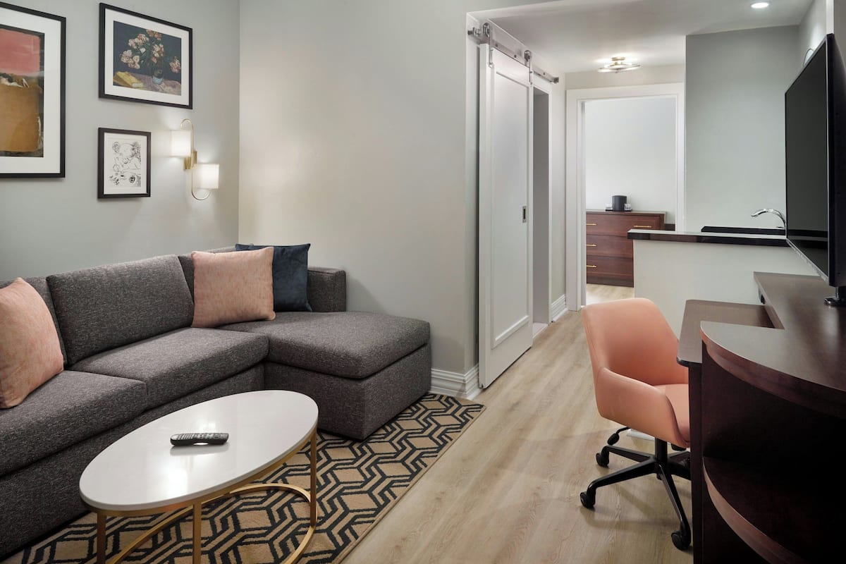 Suite Studio, 1 grand lit et 1 canapé-lit | Coin séjour | Télévision à écran plat de 42 pouces avec chaînes par satellite
