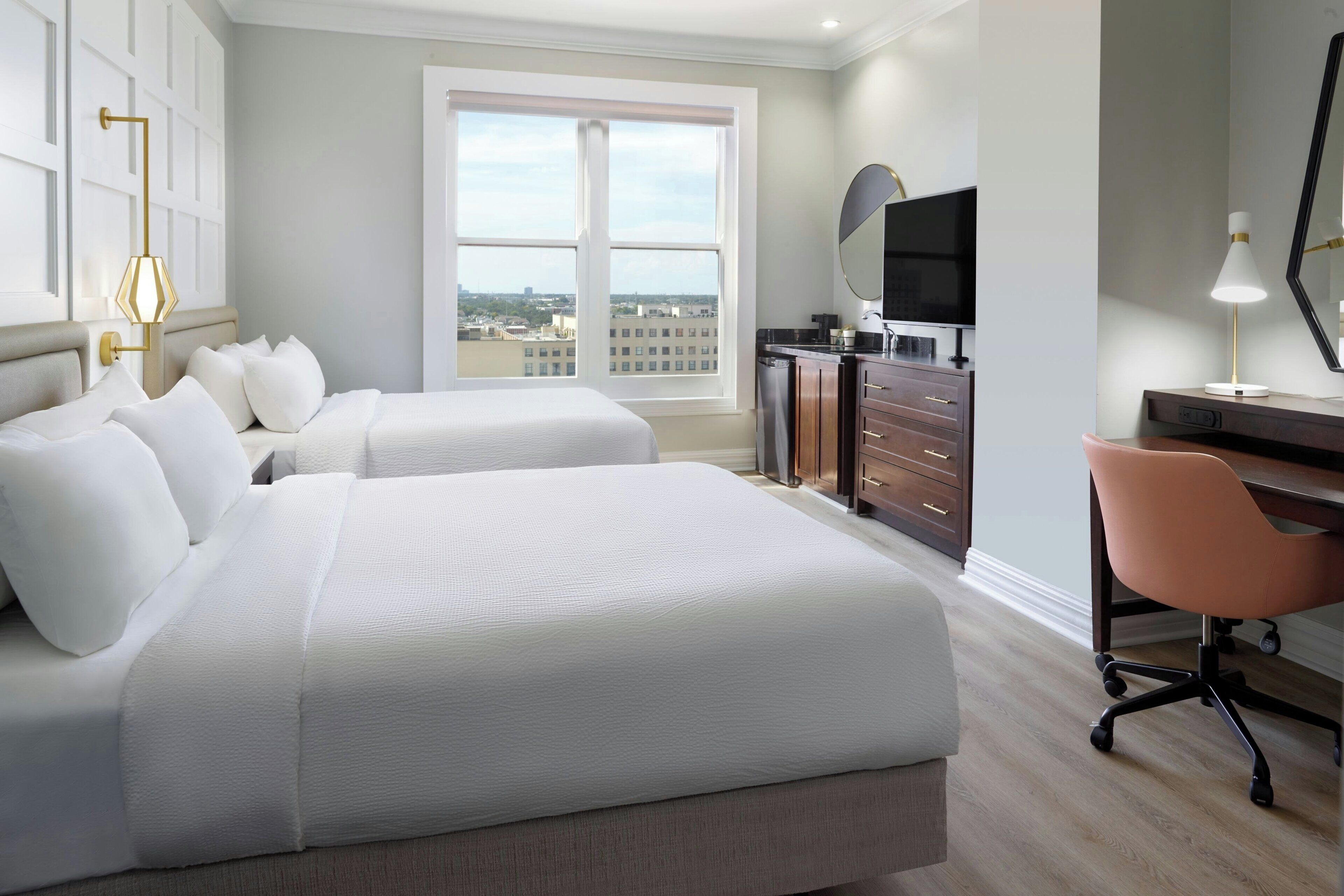 studio suite, 2 queen beds | hypo-allergenic bedding, in-room safe, desk, blackout curtains