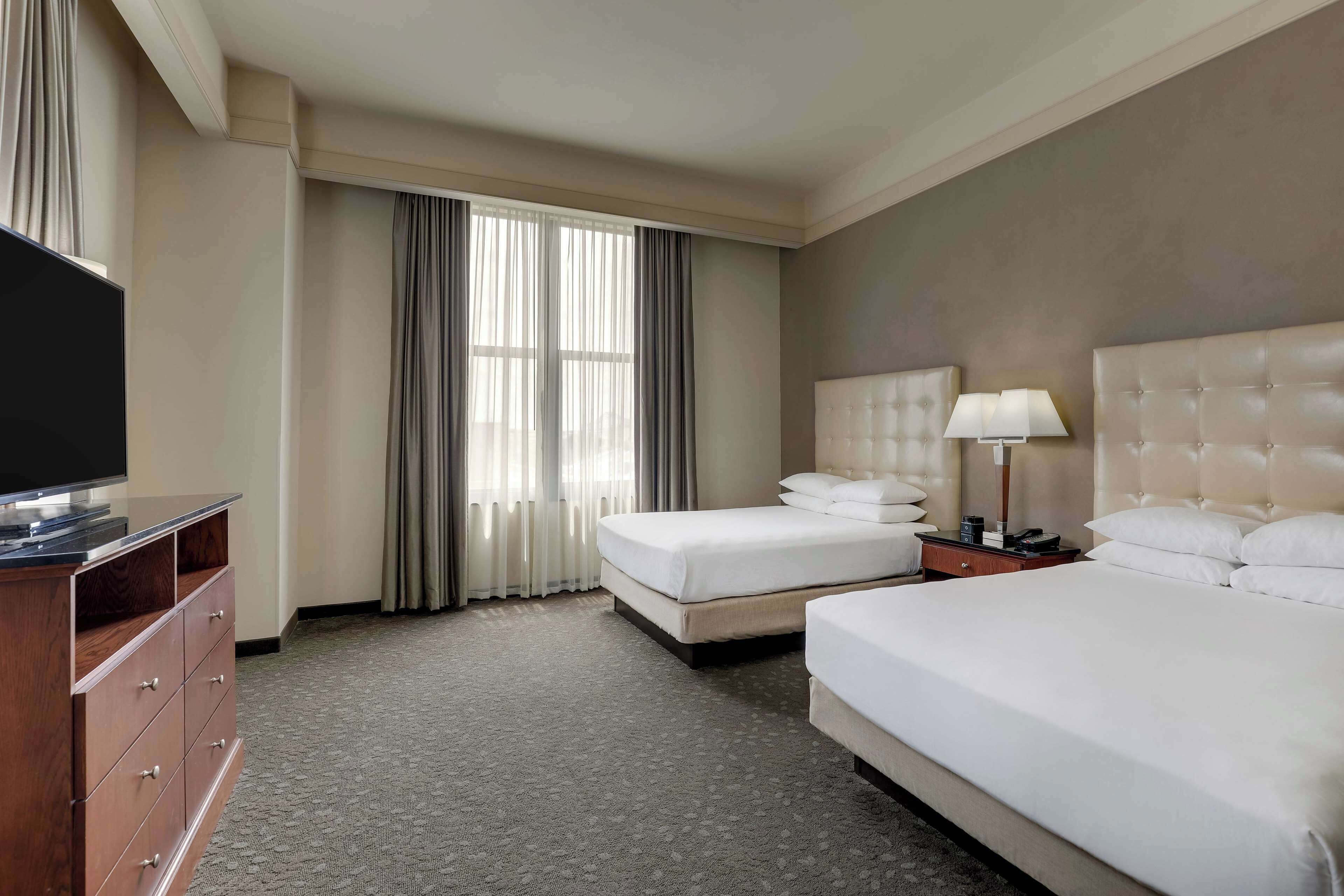 1 bedroom, desk, laptop workspace, blackout curtains