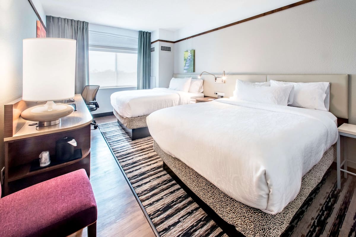 room, 2 queen beds | desk, laptop workspace, blackout curtains, free cots/infant beds