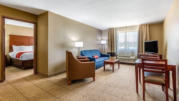 Literie de qualité supérieure, surmatelas, bureau, rideaux occultants