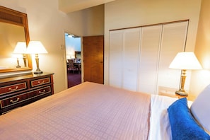 Blackout curtains, iron/ironing board, free WiFi, bed sheets