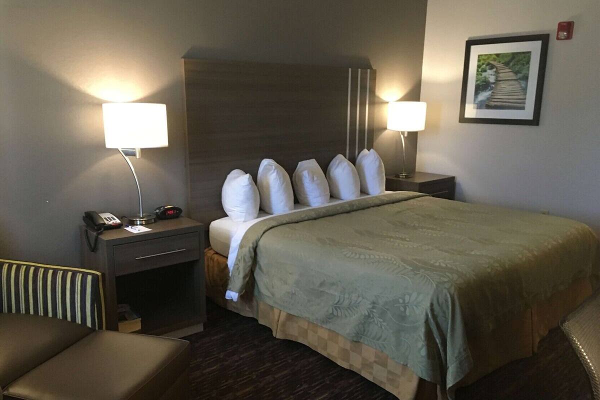Desk, laptop workspace, iron/ironing board, cribs (free)