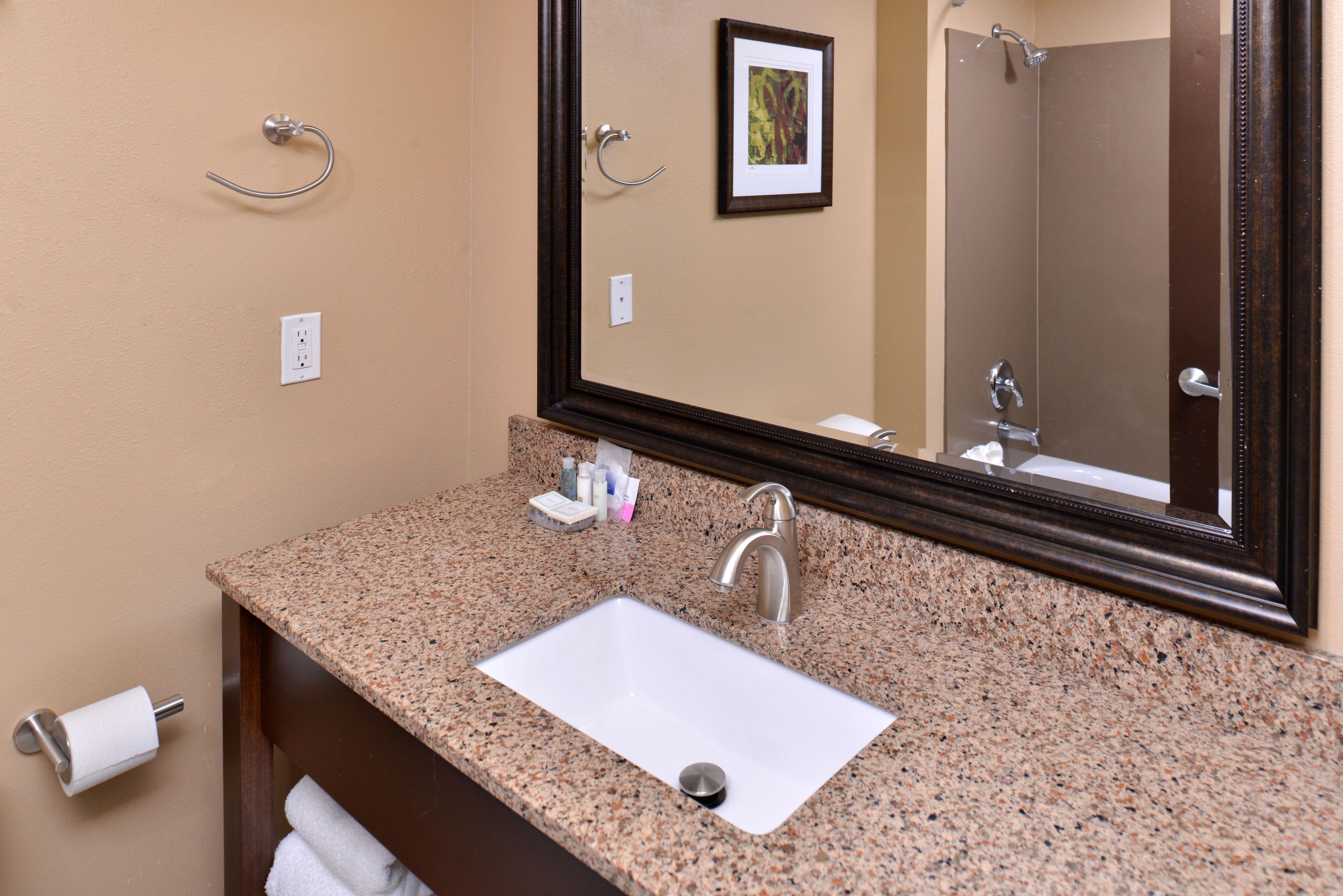 suite, 2 queen beds, non smoking, refrigerator & microwave (with sofabed) | bathroom | free toiletries, hair dryer, towels