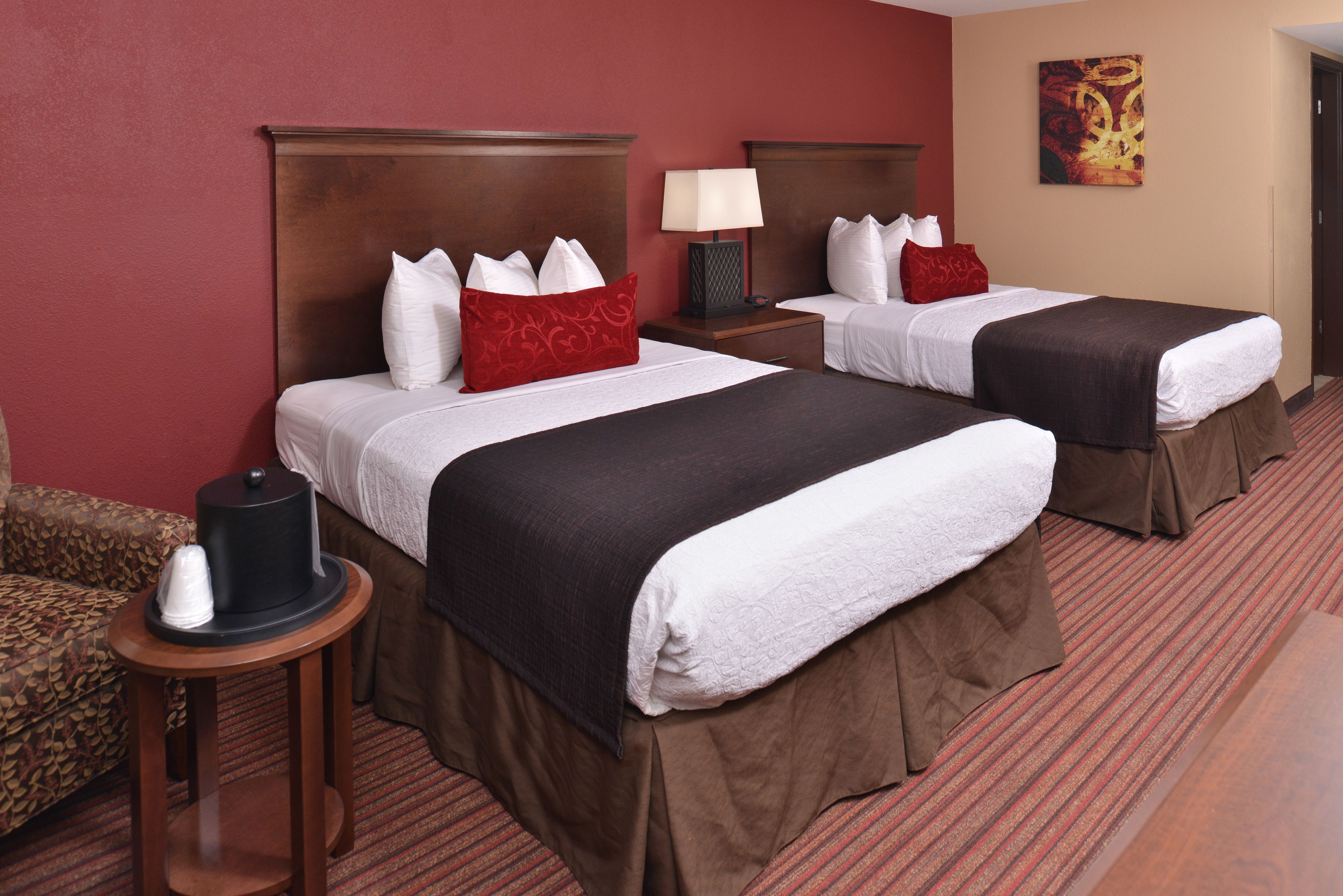 standard room, 2 queen beds, non smoking, refrigerator & microwave | desk, blackout curtains, iron/ironing board, rollaway beds