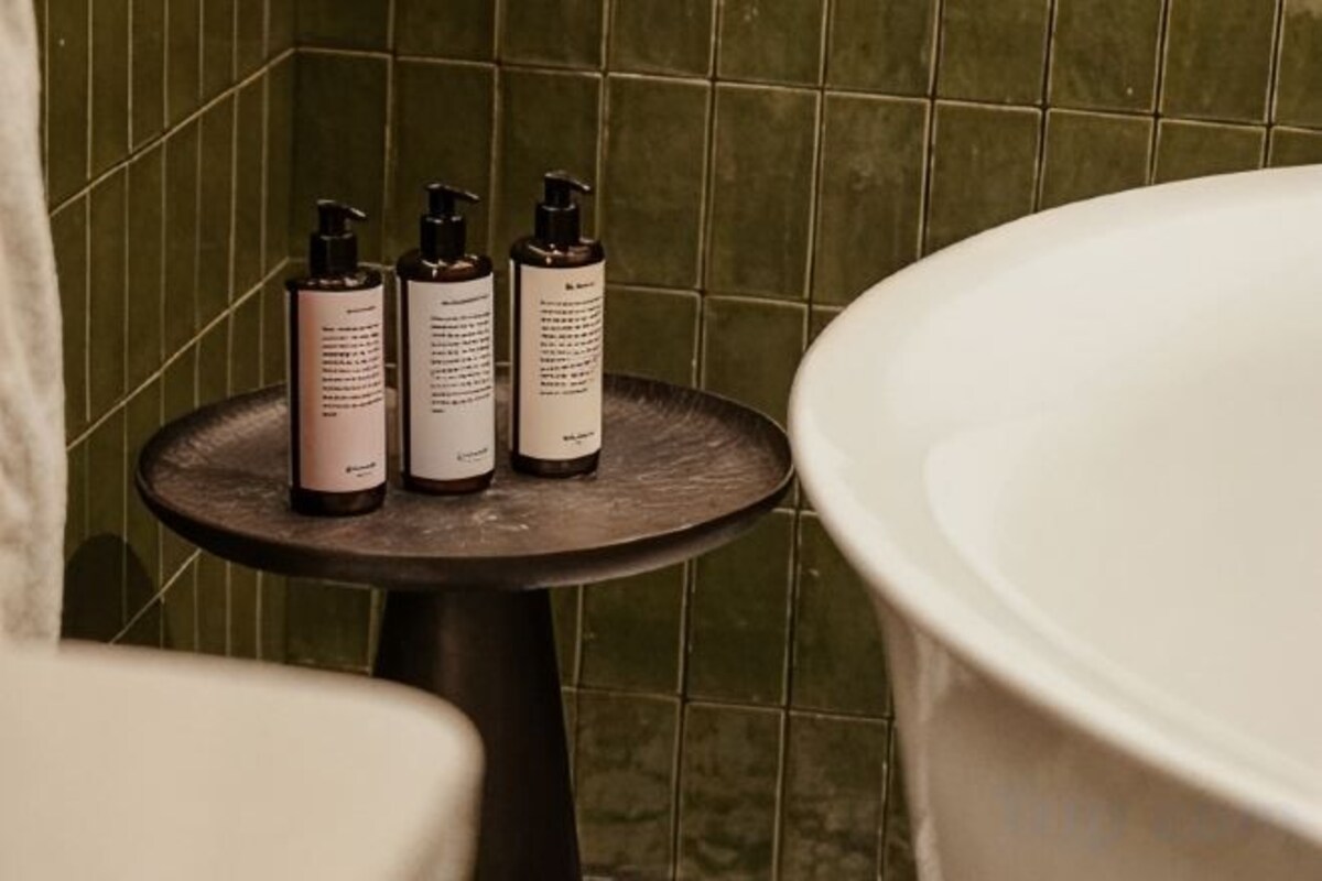 Salle de bain | Douche, douche cascade, articles de toilette (gratuits), peignoirs