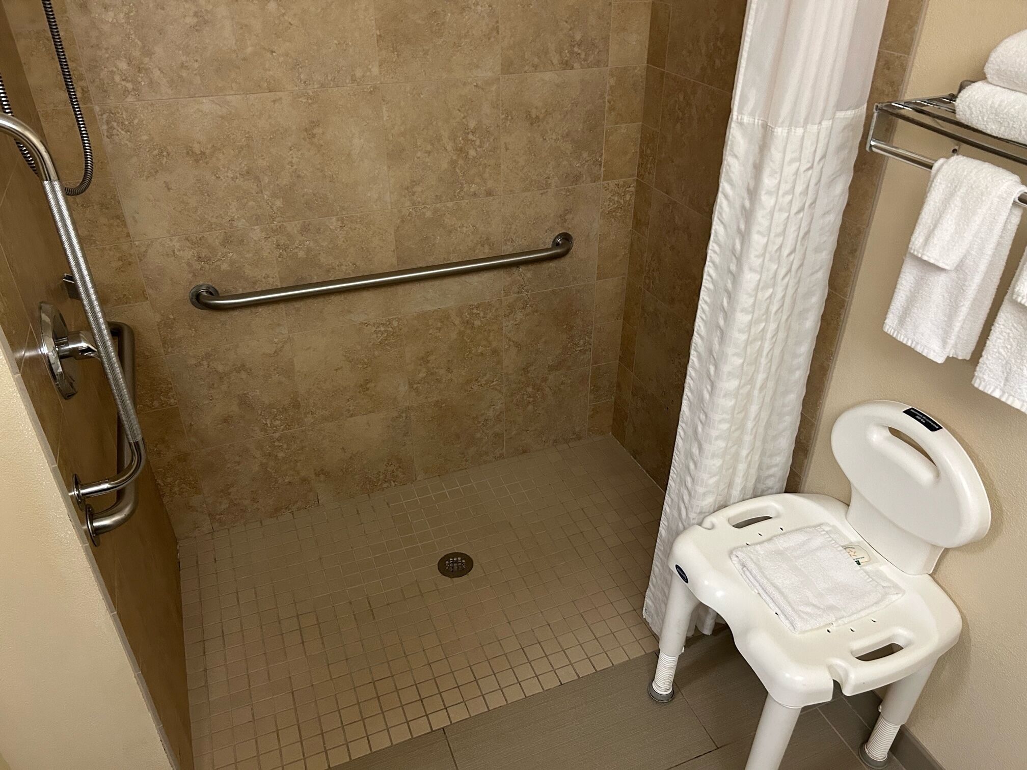 free toiletries, hair dryer, towels