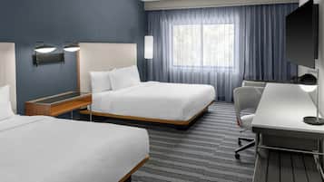 Premium bedding, desk, blackout drapes, iron/ironing board