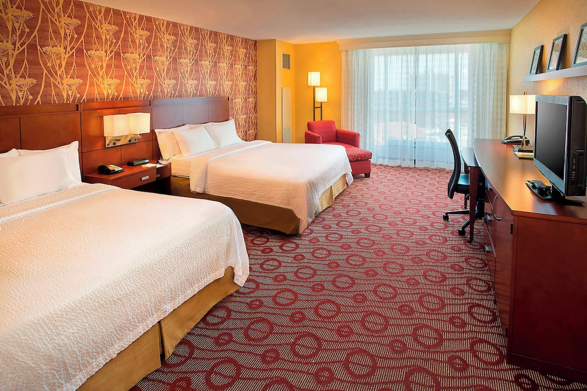 Desk, blackout drapes, soundproofing, iron/ironing board