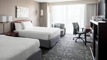 1 bedroom, desk, laptop workspace, blackout curtains