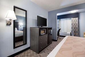 Blackout curtains, iron/ironing board, free WiFi, bed sheets