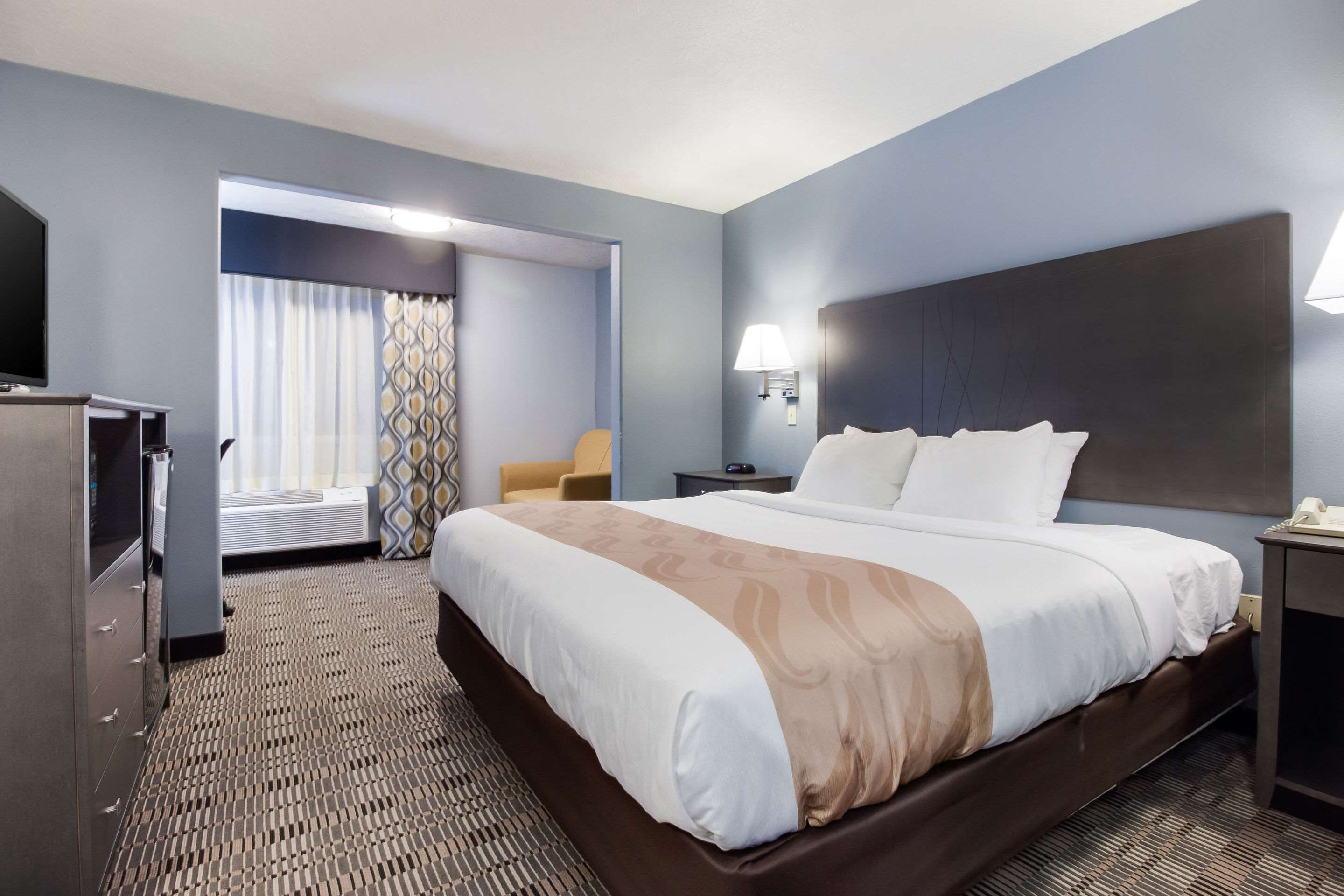 Blackout curtains, iron/ironing board, free WiFi, bed sheets