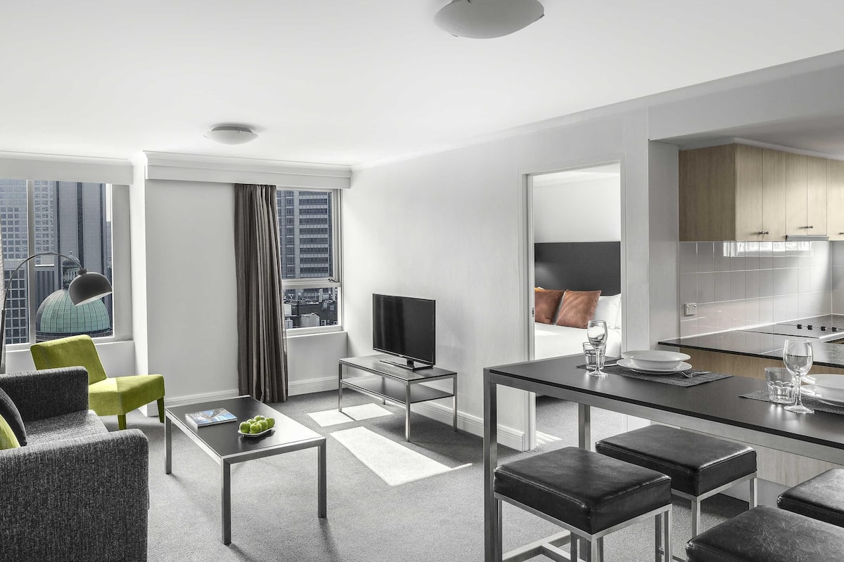 Apartment, 1 Bedroom | In-room safe, desk, soundproofing, iron/ironing board