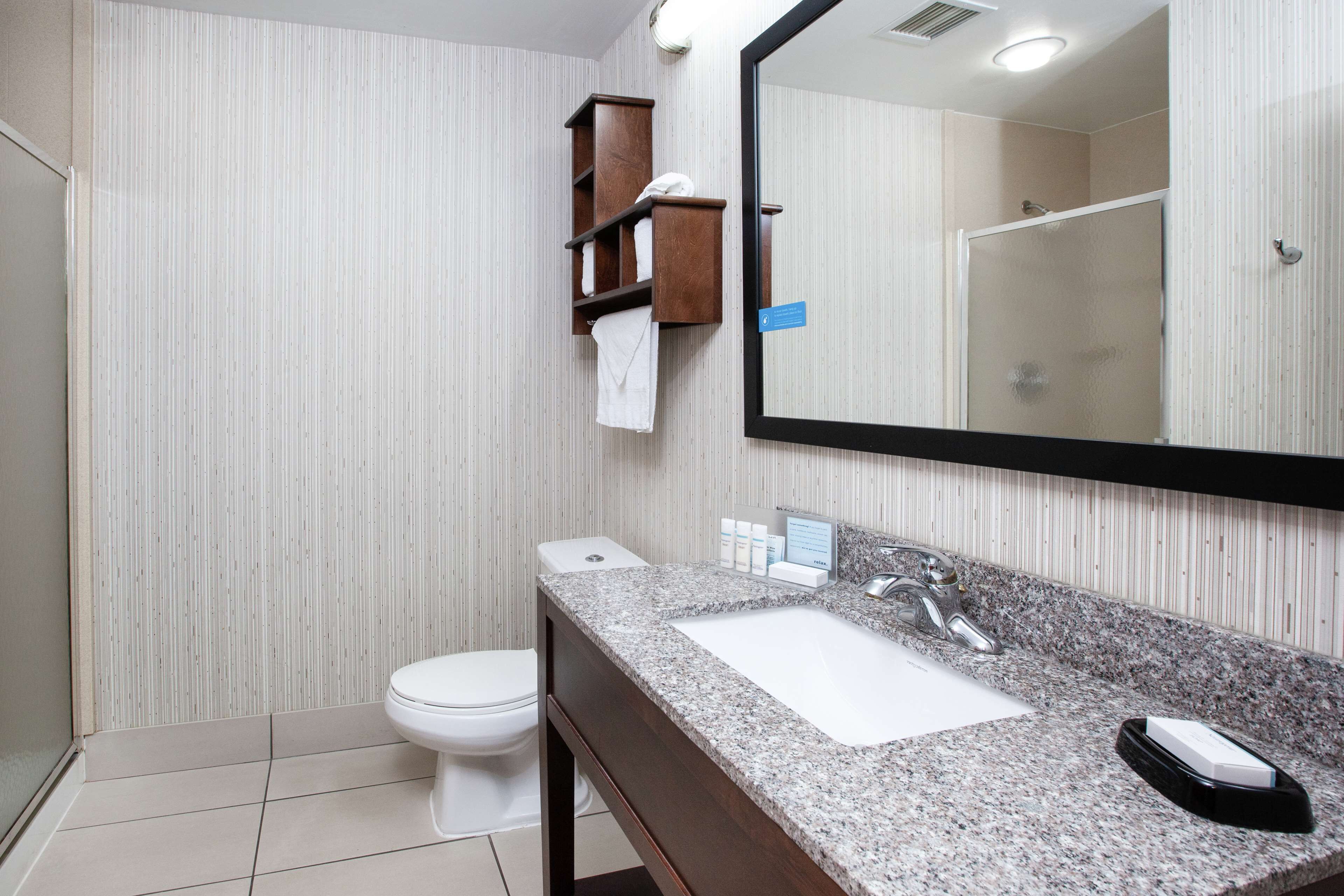 free toiletries, hair dryer, towels