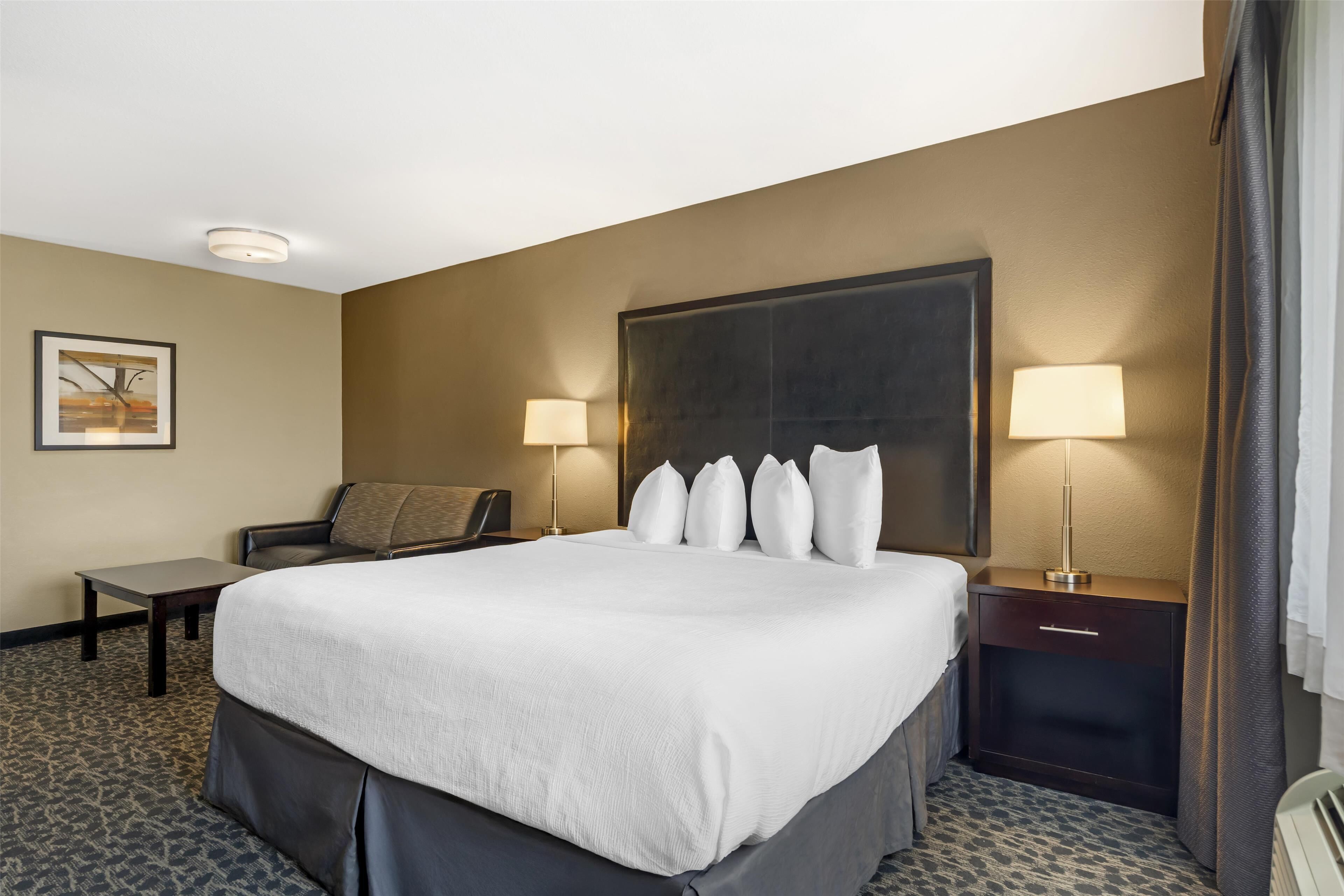 Standardrum - 1 kingsize-säng - tillgänglighetsanpassat (with Single Sofabed) | Skrivbord, ljudisolering, strykjärn/strykbräda och gratis wi-fi