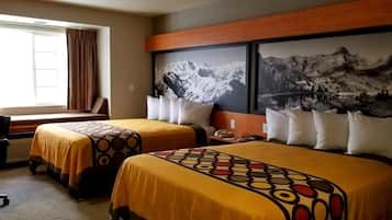 Desk, blackout curtains, free WiFi, bed sheets