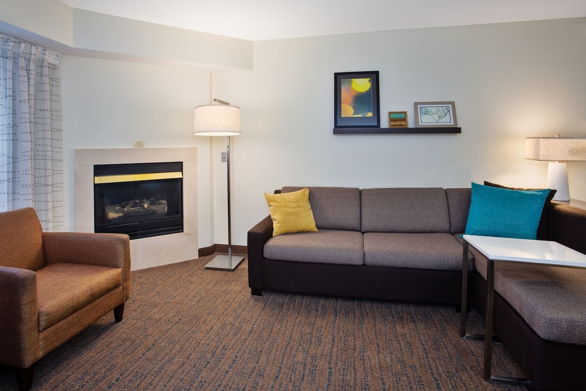 Studiosuite, 1 Queen-Bett und Schlafsofa, Kamin | Hochwertige Bettwaren, Daunenbettdecken, Pillowtop-Betten, Schreibtisch