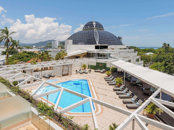 Deluxe Room, 1 King size bed, Pool Views with spa bath | View from room