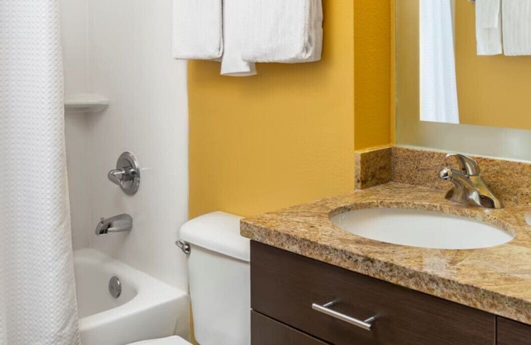 suite, 2 bedrooms (hearing accessible) | bathroom | combined shower/bathtub, hair dryer, towels, soap