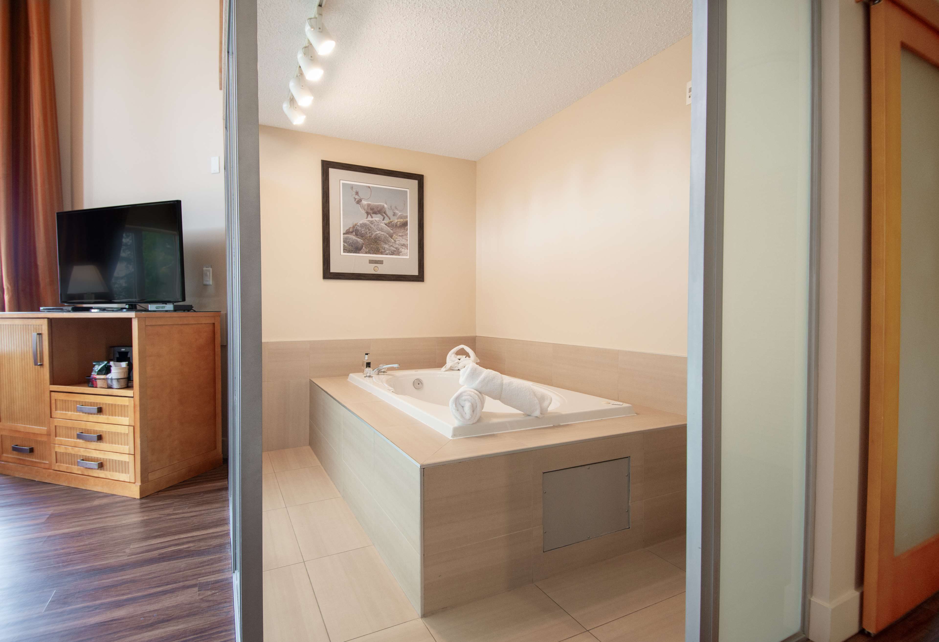 tower suite | bathroom | hair dryer, towels