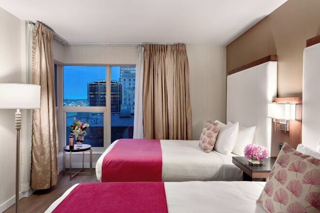 Premium bedding, pillowtop beds, in-room safe, desk