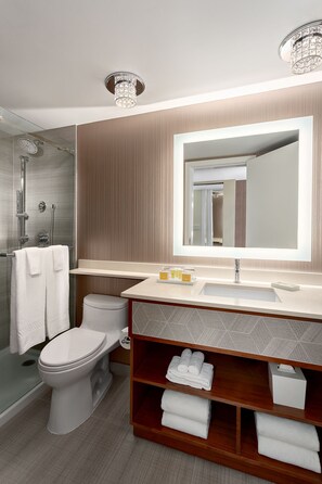 Camera Deluxe, 1 letto king | Bagno | Doccia, set di cortesia firmato, asciugacapelli, accappatoio