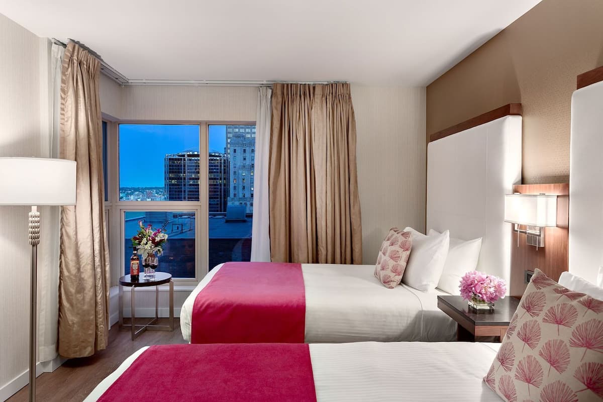 Premium bedding, pillowtop beds, in-room safe, desk