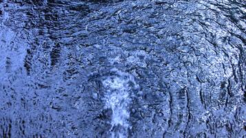 A close-up of water with ripples and splashes.