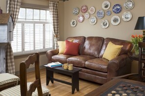 The Drummer's Cottage | Living room | 32-inch TV with cable channels, DVD player