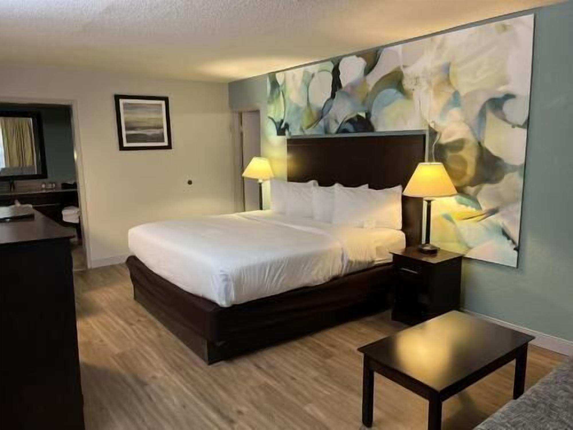 Premium bedding, pillow-top beds, desk, blackout curtains