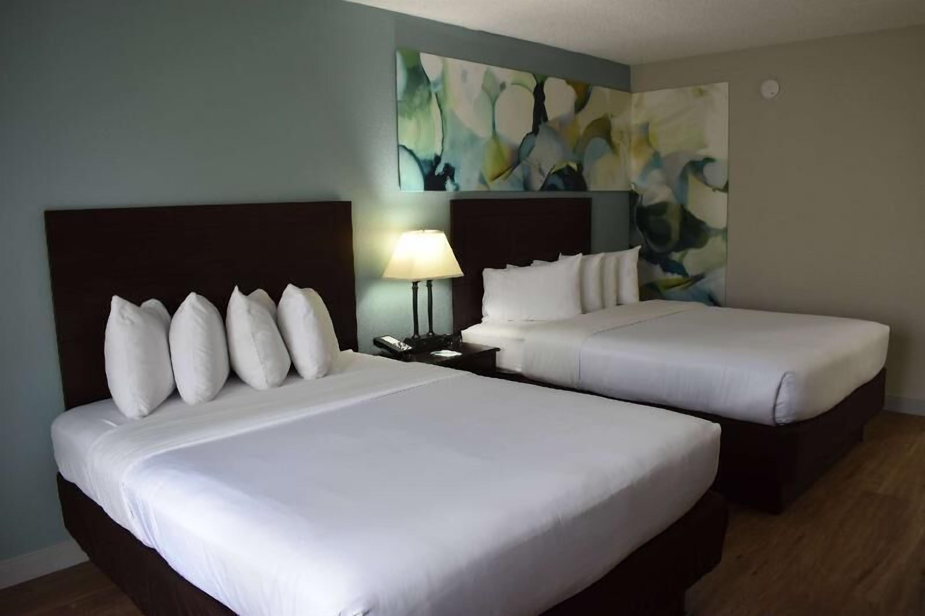 Premium bedding, pillow-top beds, desk, blackout curtains