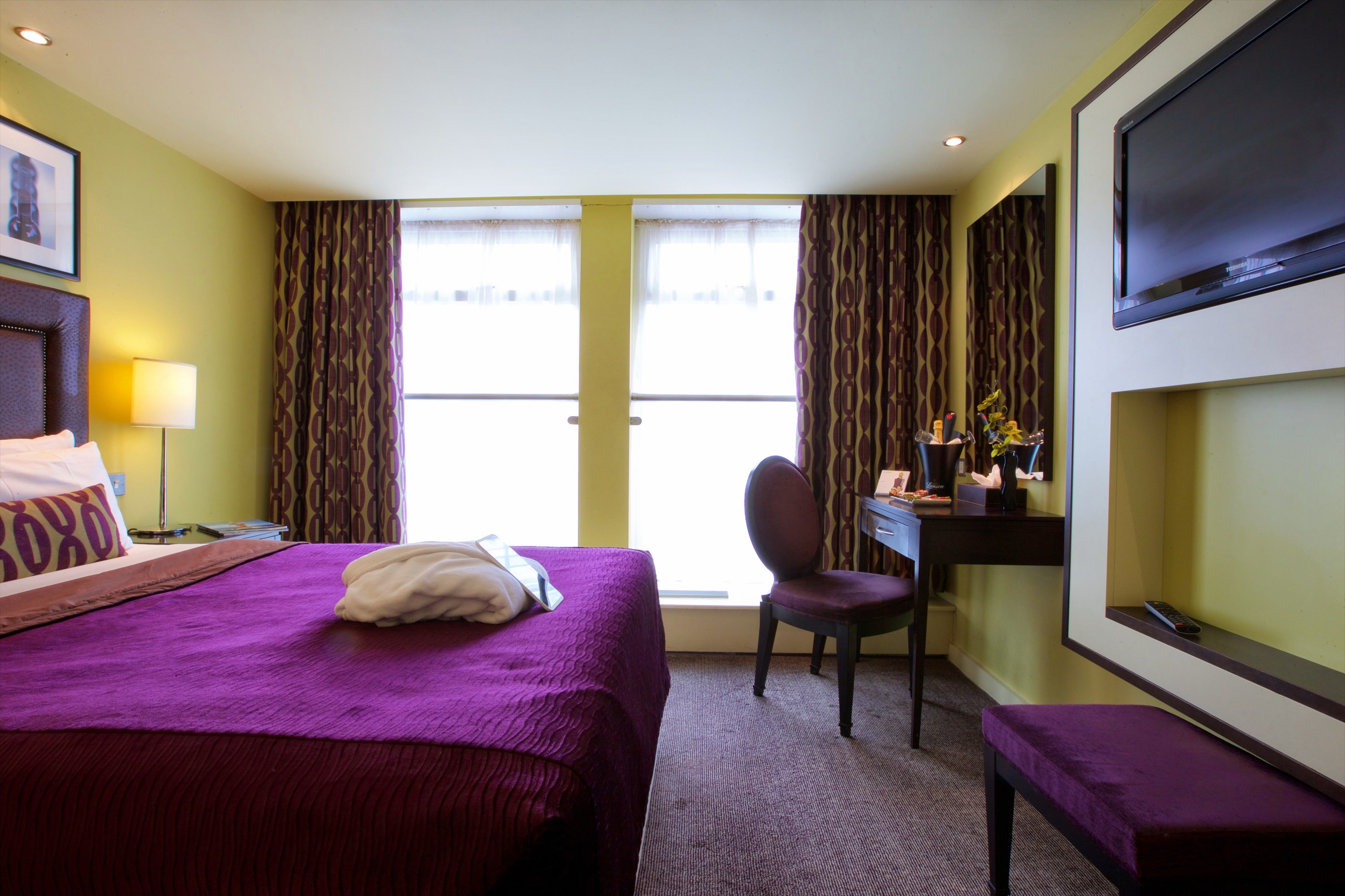 desk, blackout curtains, iron/ironing board, free wifi