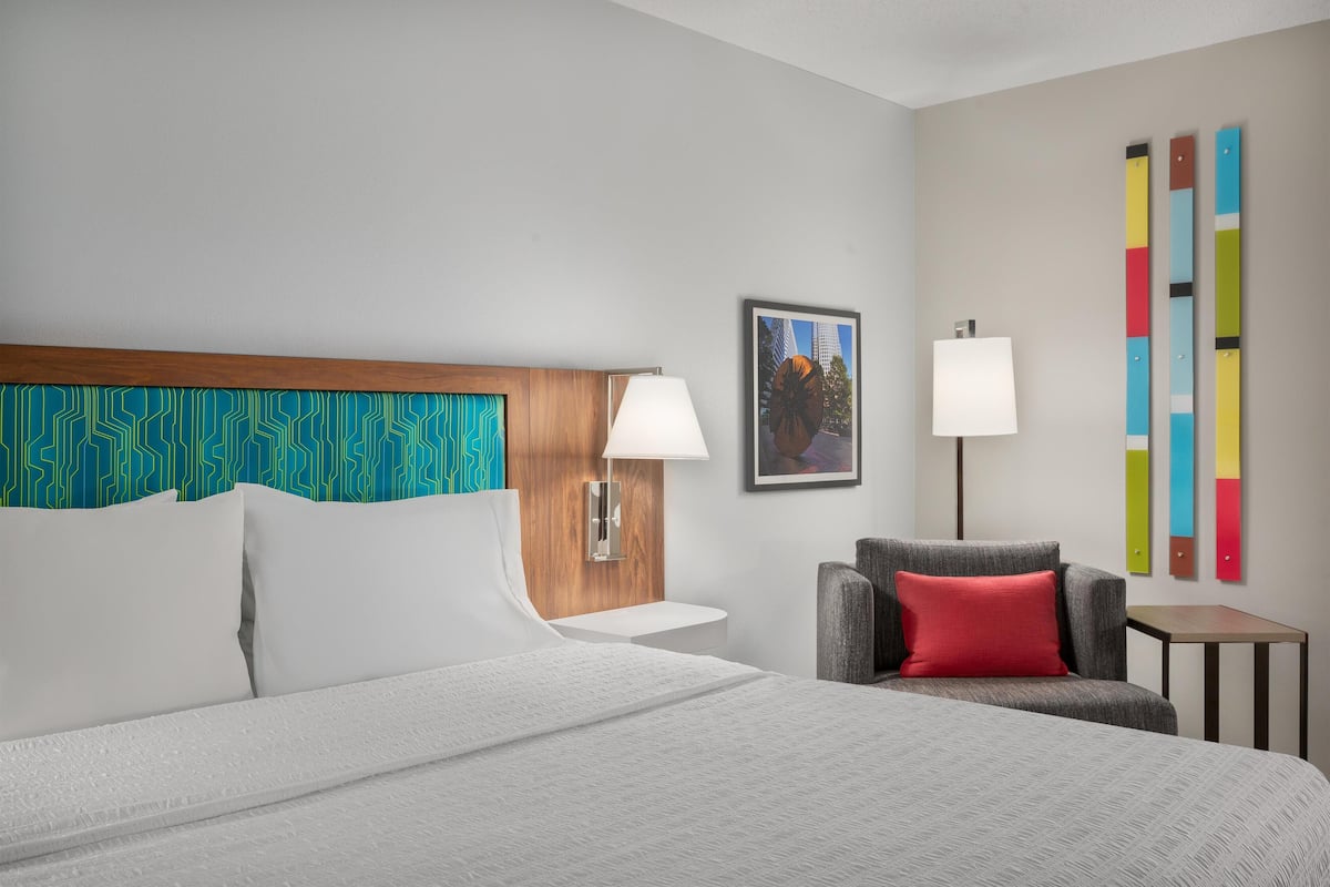 Premium bedding, down duvets, desk, laptop workspace