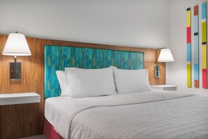 Premium bedding, down duvets, desk, laptop workspace