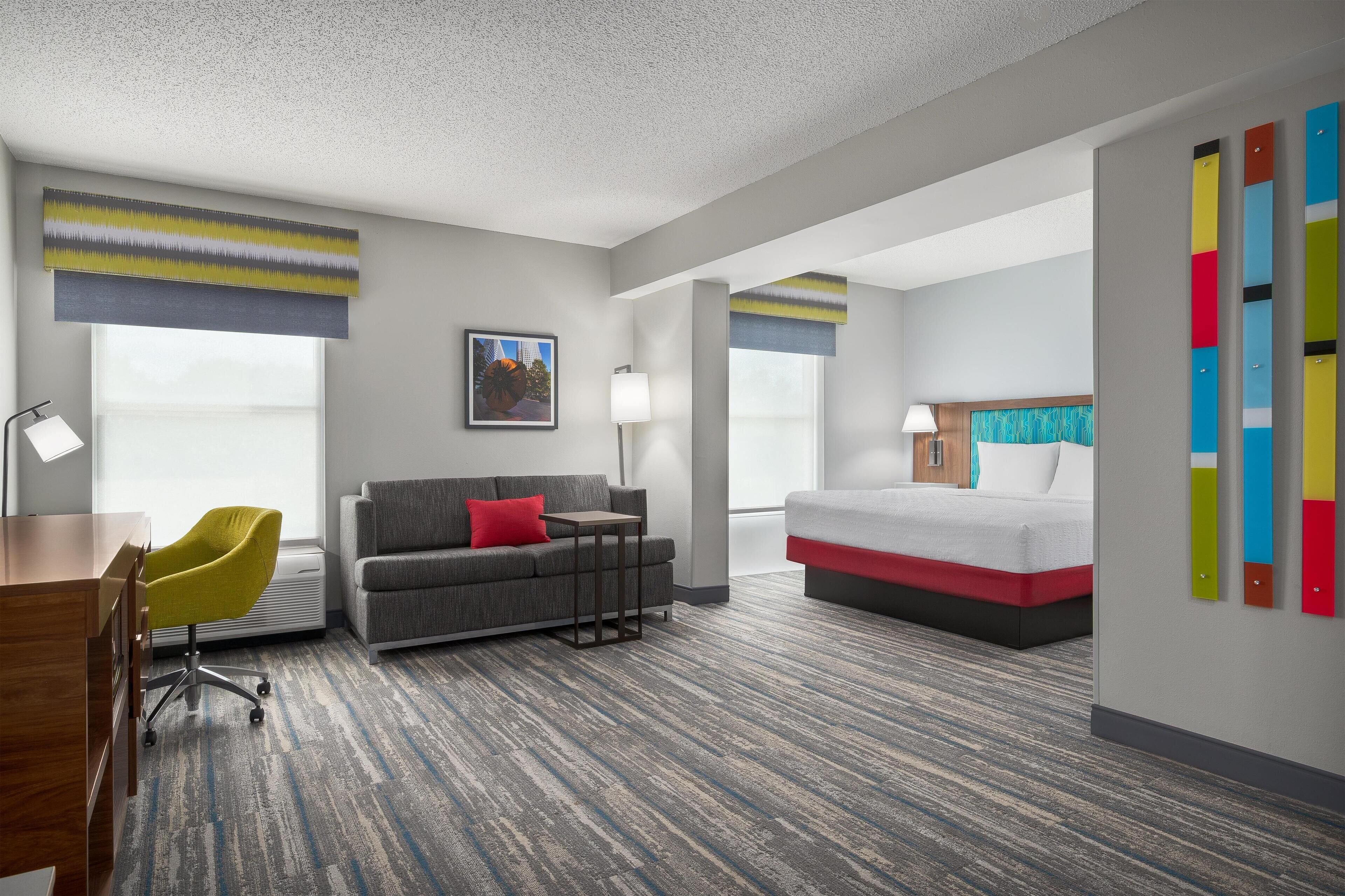 One King Bed, Non-Smoking | Living area | 55-inch TV with cable channels
