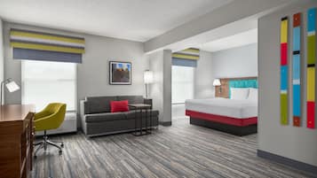 One King Bed, Non-Smoking | Living area | 55-inch TV with cable channels
