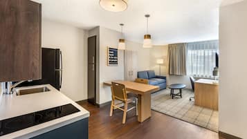 42-inch flat-screen TV with satellite channels, TV