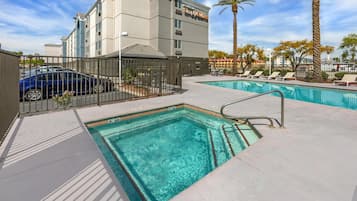 Outdoor pool, pool loungers