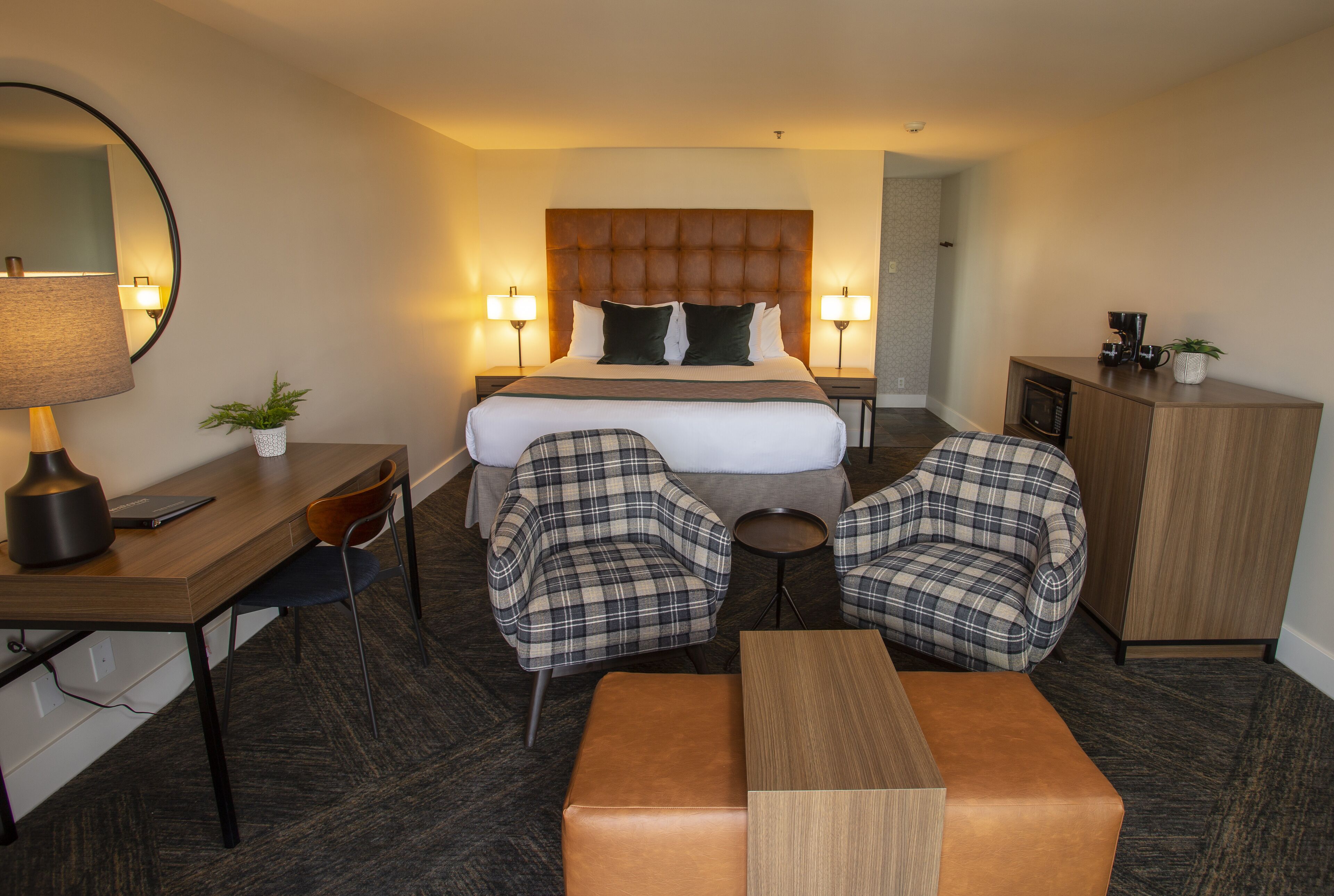 king standard room with partial ocean view | desk, blackout curtains, iron/ironing board, free wifi