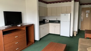 Fridge, microwave, coffee/tea maker, freezer