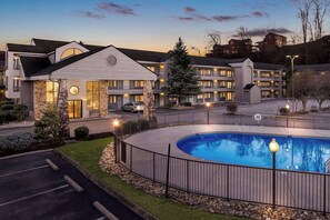 Enjoy a refreshing swim in our pool surrounded by lush gardens and scenic views.