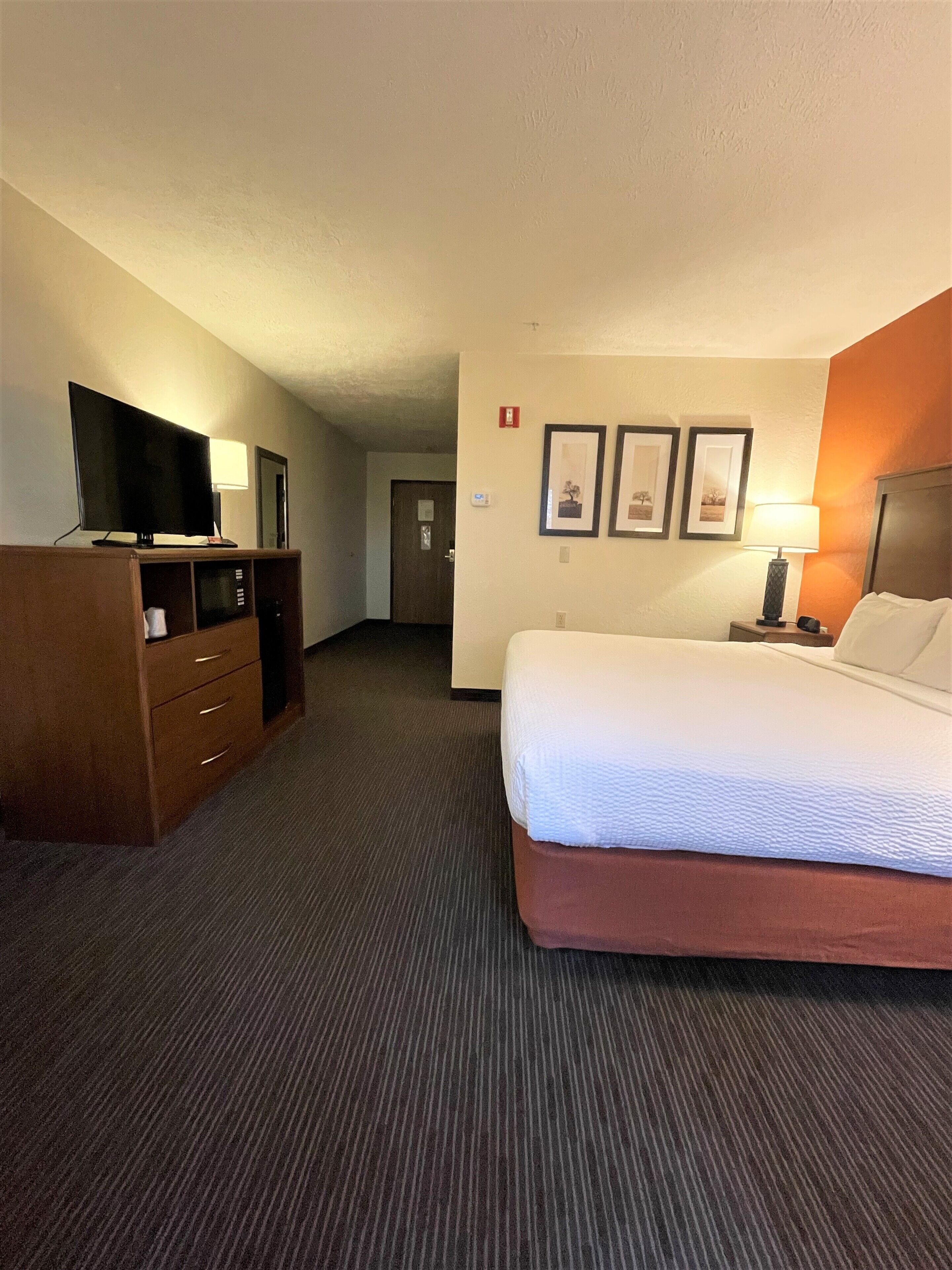 room, 1 king bed, non smoking | desk, laptop workspace, blackout curtains, iron/ironing board