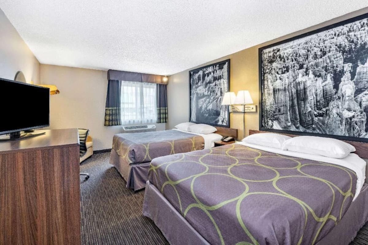 Hypo-allergenic bedding, desk, blackout drapes, soundproofing