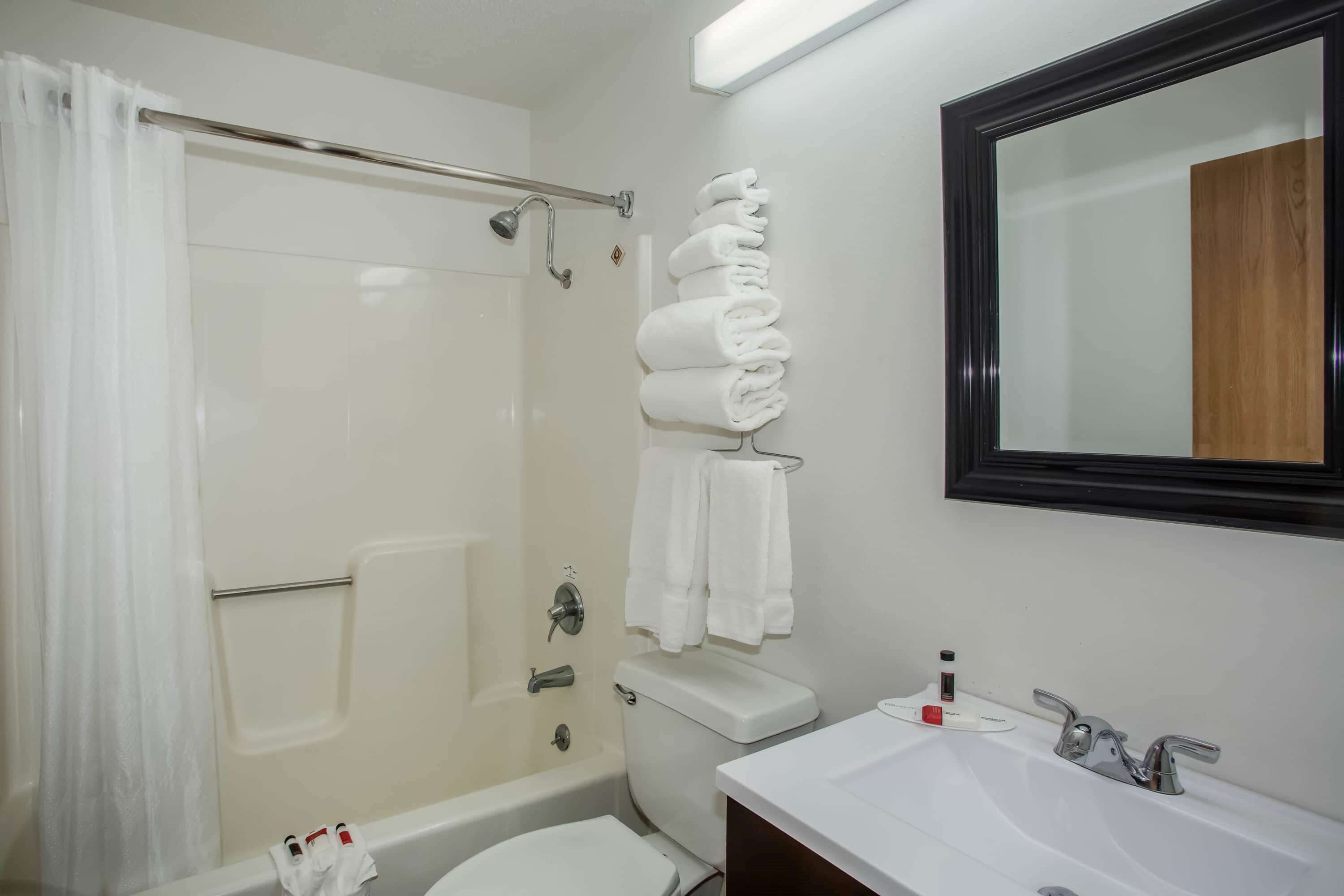 free toiletries, hair dryer, towels