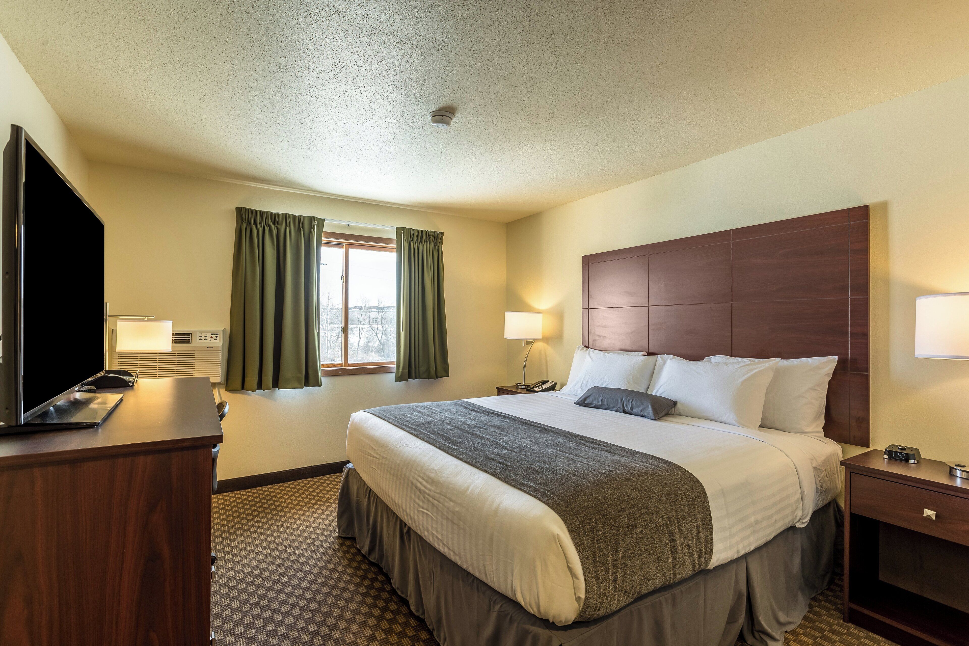 Room, 1 King Bed, Non Smoking | In-room safe, desk, laptop workspace, blackout drapes